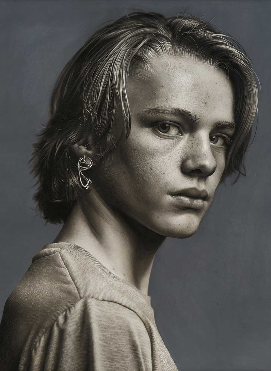 Portrait Of A Young Man, Serious Expression.
